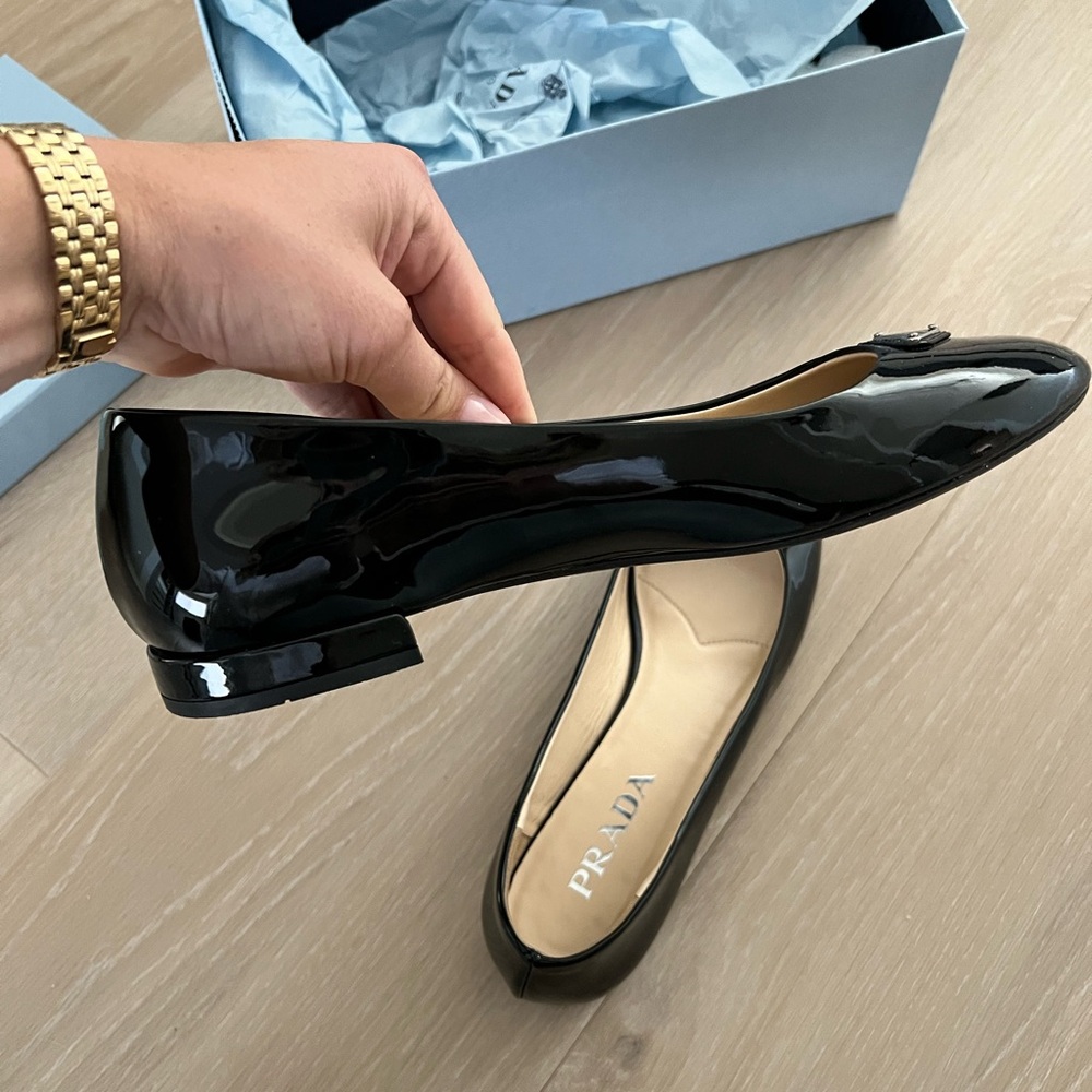 Prada Black Patent Leather Ballet Slippers - Picture 5 of 6